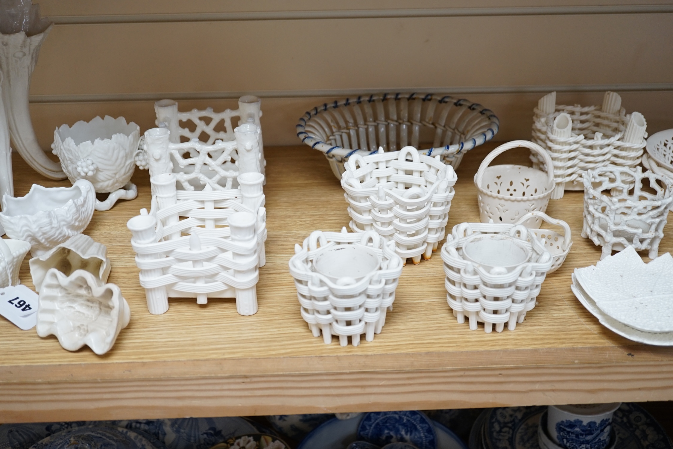 A collection of Victorian white glazed earthenware. Condition - varies, poor to fair